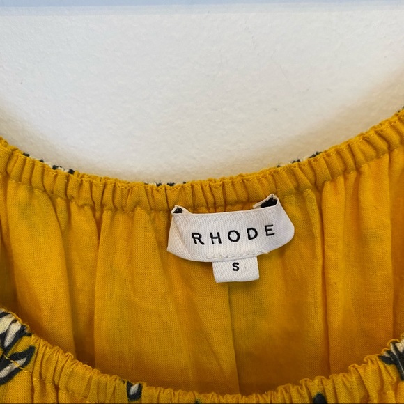RHODE yellow frida off the shoulder dress - Picture 4 of 7